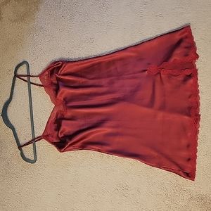Victoria Secret Satin Slip in Maroon, Medium